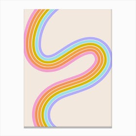 Retro Rainbow Wave Canvas Print