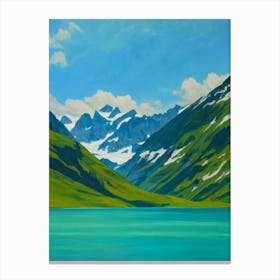 Vanoise National Park France Blue Oil Painting 2  Canvas Print