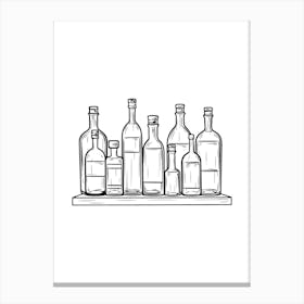 Doodles Of Bottles Of Liquor Canvas Print