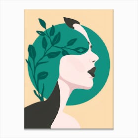 Woman With Green Hair Canvas Print