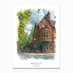 Bexley London Borough   Street Watercolour 4 Poster Canvas Print