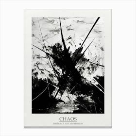 Chaos Abstract Black And White 11 Poster Canvas Print