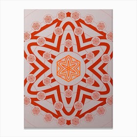 Geometric Abstract Glyph Circle Array in Tomato Red n.0228 Canvas Print