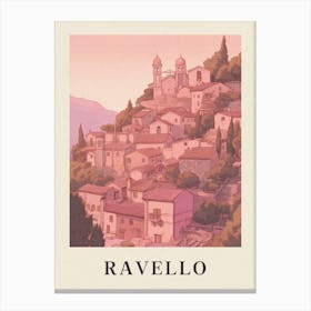Ravello Vintage Pink Italy Poster Canvas Print