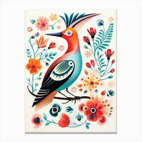 Scandinavian Bird Illustration Hoopoe 1 Canvas Print