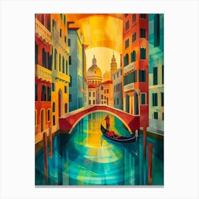 Abstract Venice poster illustration 5 Canvas Print