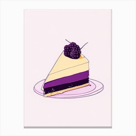 Blackberry Cheesecake Dessert Minimal Line Drawing Flower Canvas Print