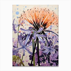 Surreal Florals Agapanthus 1 Flower Painting Canvas Print