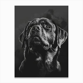 Black Labrador Retriever Portrait. Generated AI. Art Print Toile