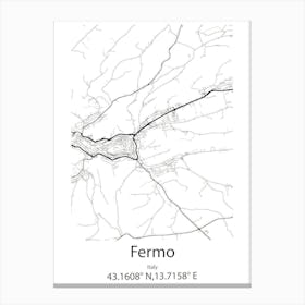 Fermo,Italy Minimalist Map Canvas Print