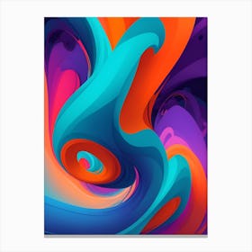 Abstract Colorful Waves Vertical Composition 1 Canvas Print