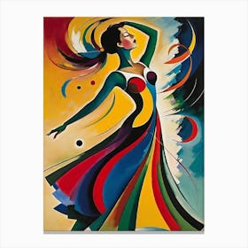 Dancer In Colorful Dress Canvas Print