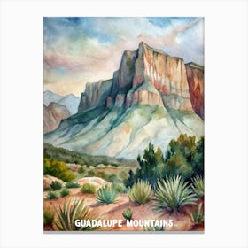 Guadalupe Mountains National Park Watercolor Painting Canvas Print