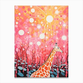 Giraffe Abstract Pink Pattern Canvas Print