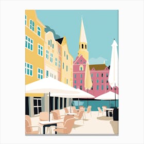 Malmo, Sweden, Flat Pastels Tones Illustration 3 Canvas Print