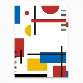 Abstract Painting - Bauhaus geometric retro poster, Piet Mondrian style, 60s poster Canvas Print
