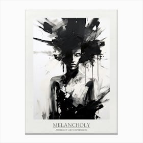 Melancholy Abstract Black And White 3 Poster Canvas Print
