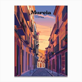 Murcia Spain Sunset Travel Illustration Canvas Print