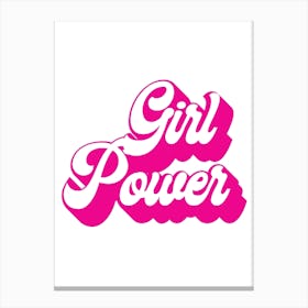 Girl Power Retro Pink Font Canvas Print