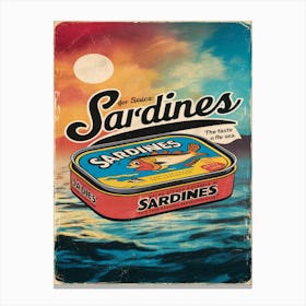 Sardines retro tin Canvas Print