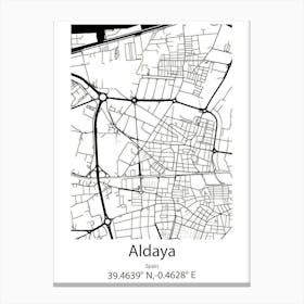 Aldaya,Spain Minimalist Map Toile