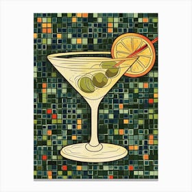 Martini On A Tiled Background Canvas Print