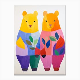 Colourful Kids Animal Art Wombat 2 Canvas Print
