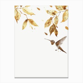 Hummingbird Watercolor Painting Canvas Print