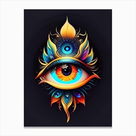 Celestial Eye, Symbol, Third Eye Tattoo 4 Canvas Print