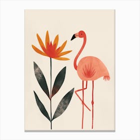 Chilean Flamingo Bromeliads Minimalist Illustration 1 Canvas Print