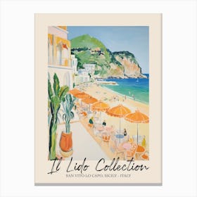 San Vito Lo Capo, Sicily   Italy Il Lido Collection Beach Club Poster 2 Canvas Print