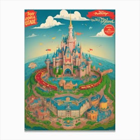 Disney World Map Canvas Print