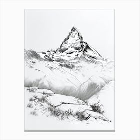 Alpamayo Peru Line Drawing 2 Canvas Print