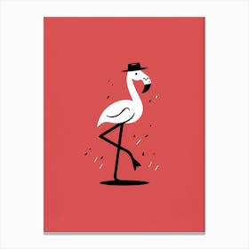 Flamingo Minimal Illustration Canvas Print