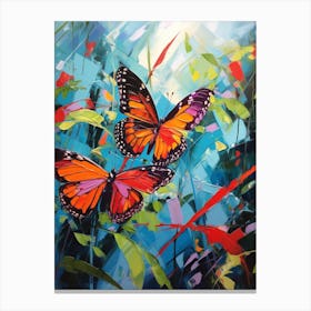 Pop Art Glasswing Butterflies 4 Canvas Print