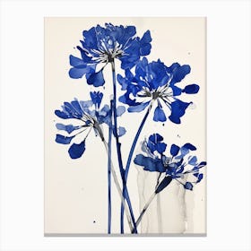 Blue Botanical Agapanthus 2 Canvas Print