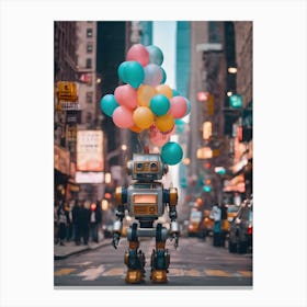 Robot With Balloons 1 Canvas Print