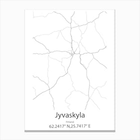 Jyvaskyla,Finland Minimalist Map Canvas Print