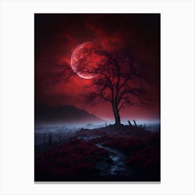 Tree In The Night Canvas Print