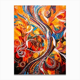 Abstract Painting Capturing The Convergence Of Diverse Human Rights And Cultures Showcasing Swirls 2 1 Canvas Print