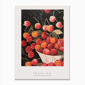 Art Deco Cherry Explosion 2 Poster Canvas Print