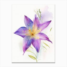 Star Flower Wildflower Watercolour Canvas Print
