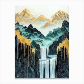 Western Ghats Golden Peaks - Mystic Geometry Canvas Print