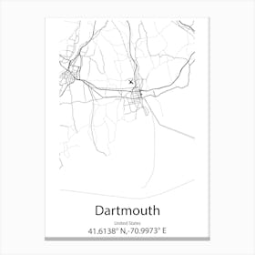 Dartmouth,United States Minimalist Map Canvas Print