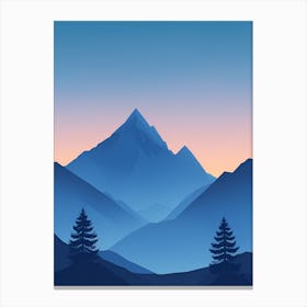 Misty Mountains Vertical Composition In Blue Tone 208 Canvas Print