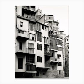 Girona, Spain, Black And White Old Photo 4 Canvas Print