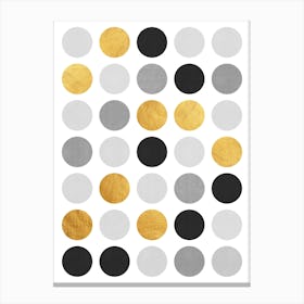 Gold and black circles Canvas Print