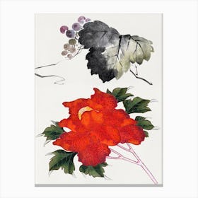 Japanese Flower, Katsushika Hokusai Canvas Print