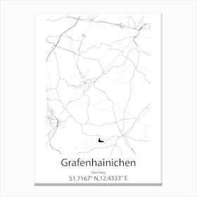 Grafenhainichen,Germany Minimalist Map Canvas Print