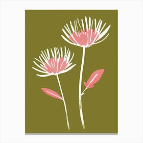 Pink & Green Chrysanthemum 4 Canvas Print